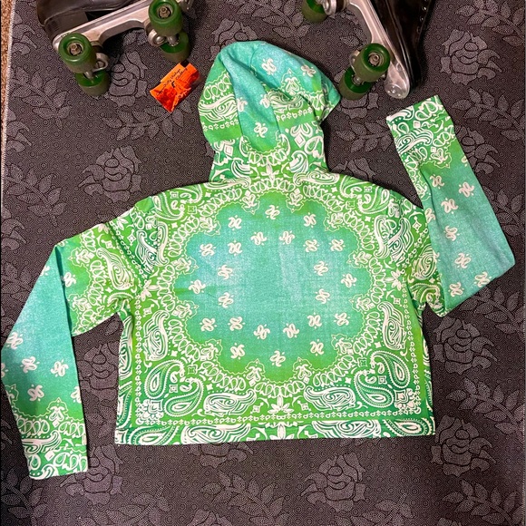 Bail Neon Green Women's Cropped Hoodie - Picture 11 of 16